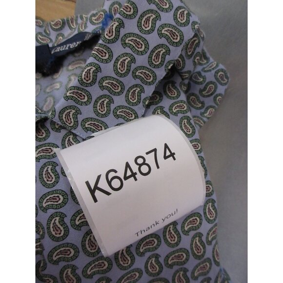 VINTAGE Ralph Lauren Top 8 Shirt Camp Loop Collar Paisley 90s Pocket - Picture 12 of 12